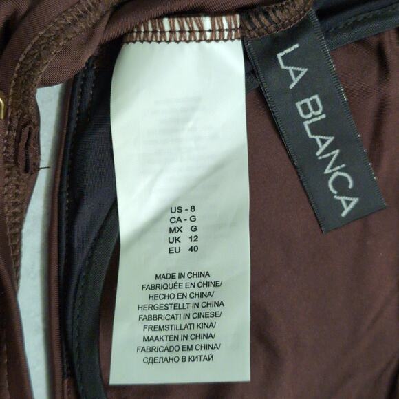 La Blanca Java (Brown) Island Goddess Underwire Twist Front Bra Top Size 8 New - Picture 6 of 11